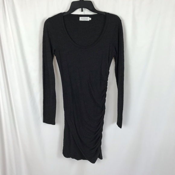 Velvet Graham & Spencer long sleeve ruched dress - Picture 7 of 7